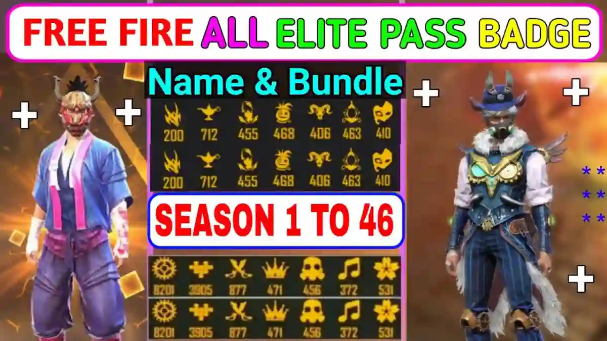 Free Fire All Elite Pass Bundle List From Season 1 To 42 (November 2021)
