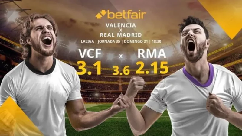 Valencia CF vs. Real Madrid CF: lineups, schedule, TV, statistics and forecasts LaLiga